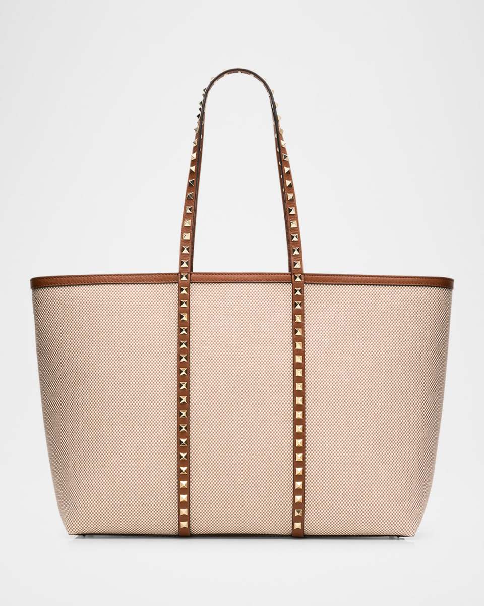Rockstud Medium Canvas Tote Bag